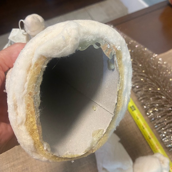 White Sparky Santa with Tall Gold Tree - Picture 7 of 9